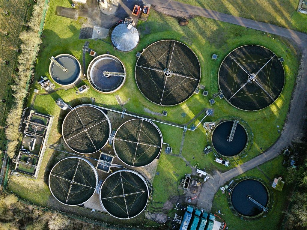 Wastewater Treatment Plant Aerial View